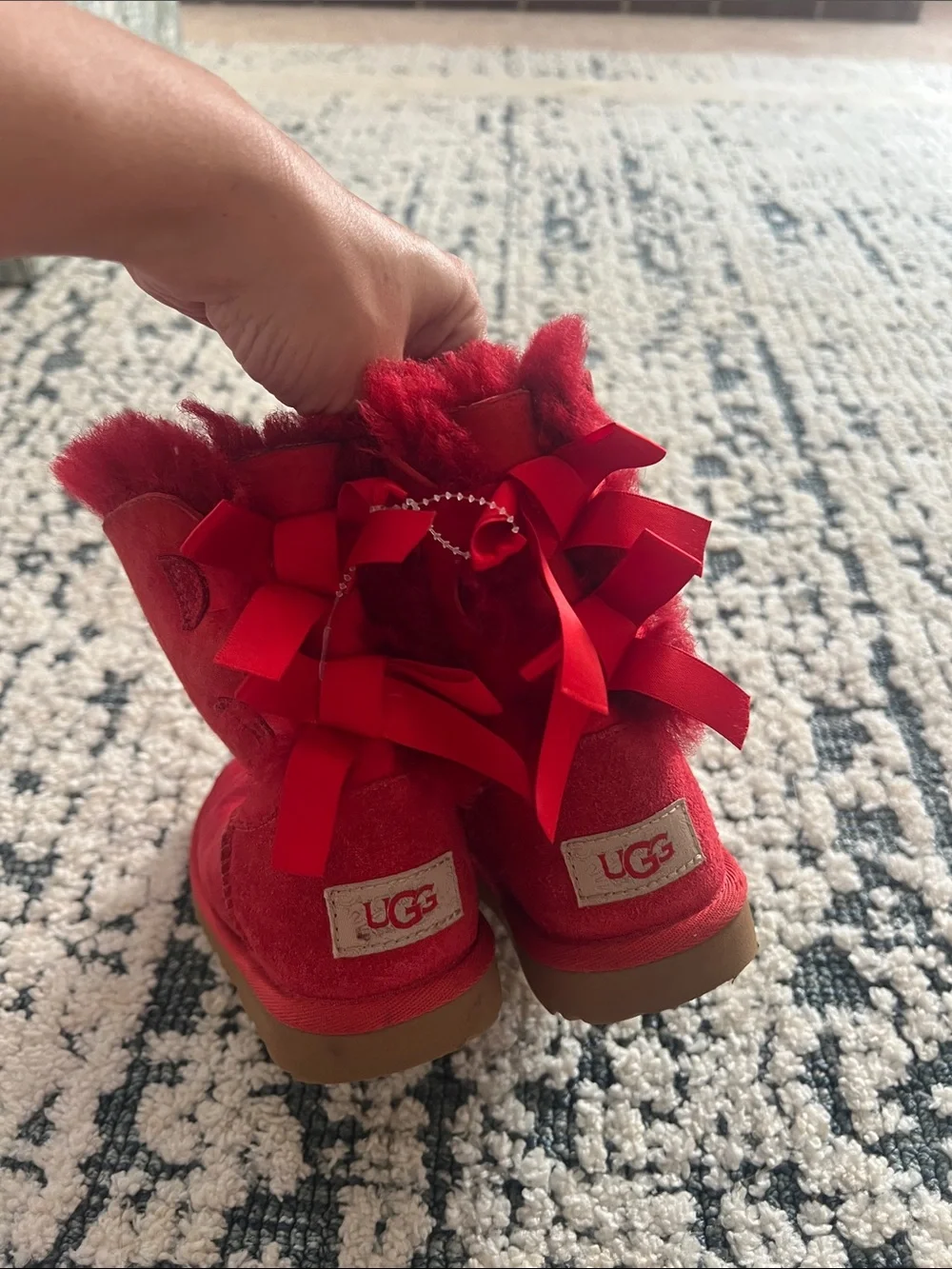 UGG Kids Red Sheepskin Boot
